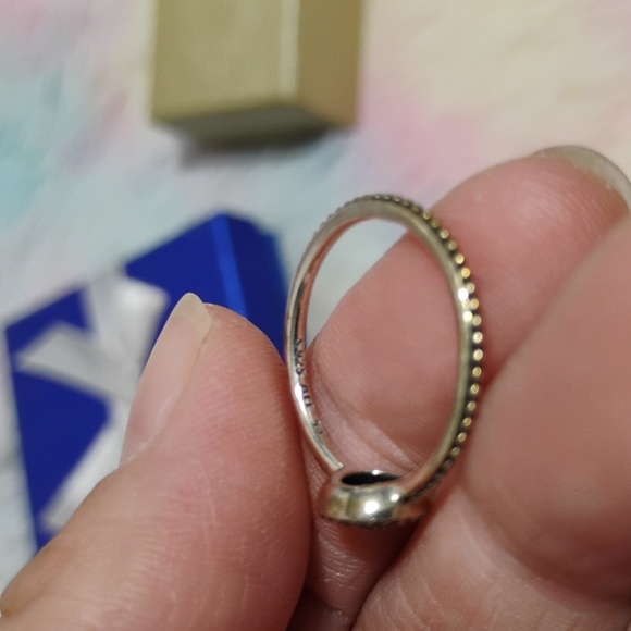 Authentic Pandora 925 Sterling Silver CZ Sparkly Ring Sz.54=7 - Picture 7 of 10